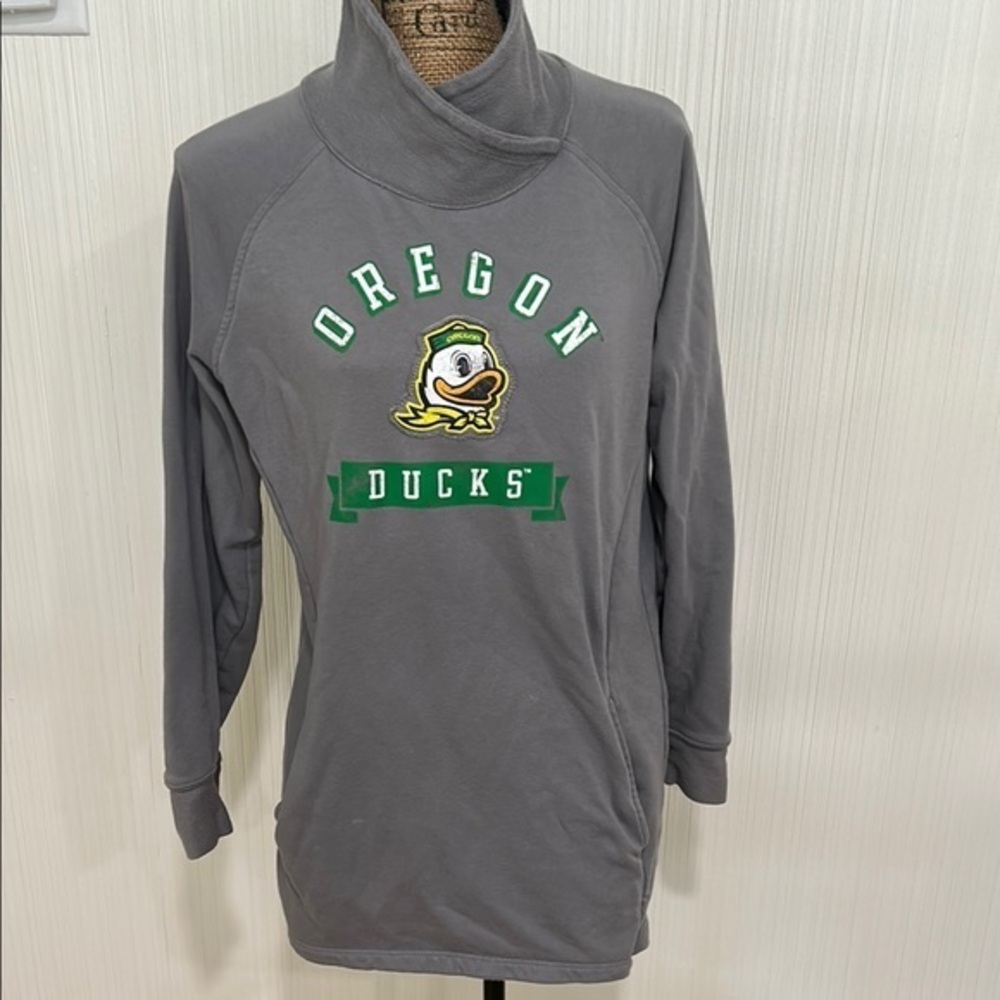 Oregon Ducks Gray Funnel Neck Sweatshirt